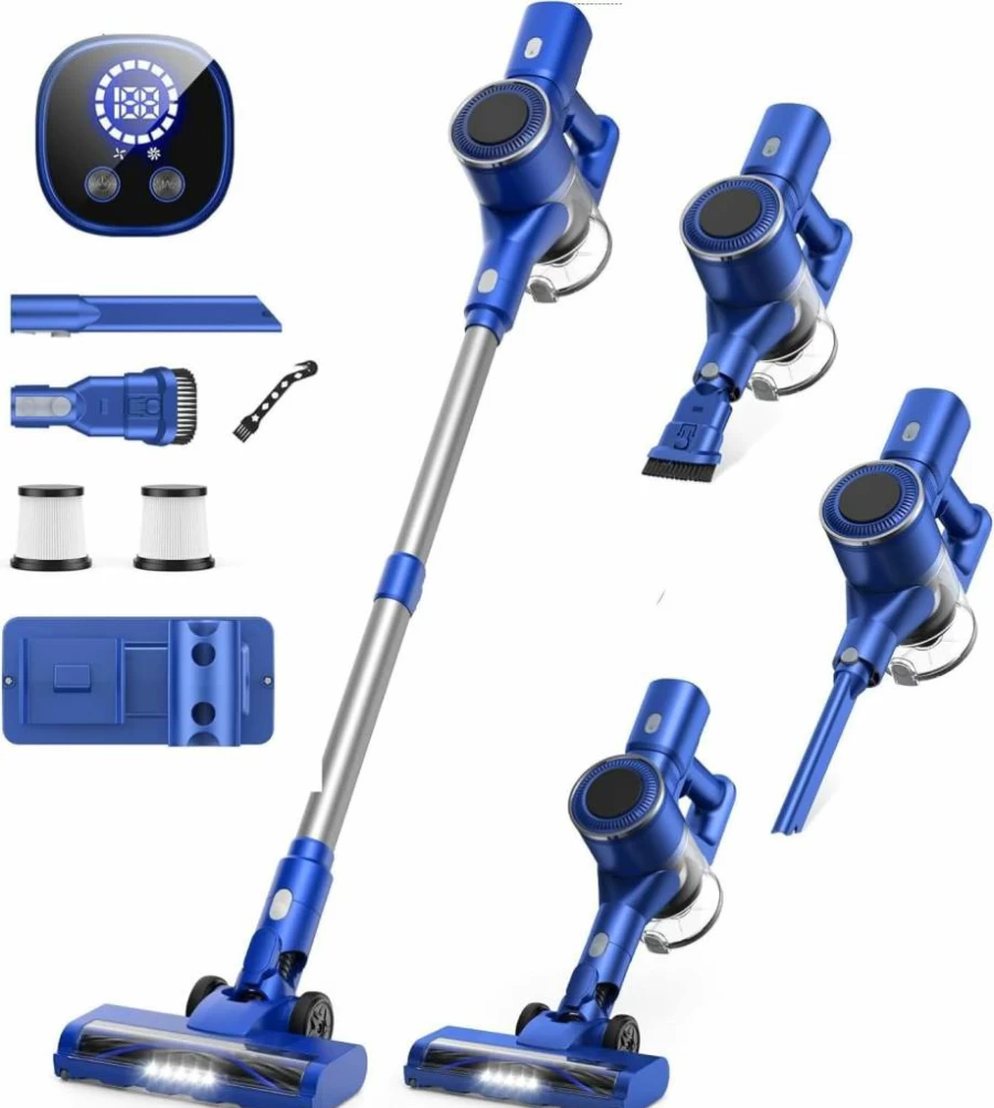 Natrogix AS2208 Cordless Stick Vacuum Cleaner, 35Kpa Powerful Suction, Lightweight for Home, Rechargeable Handheld Vacuum with LED Display, Ideal for Pet Hair, Carpet & Hardwood Floors
