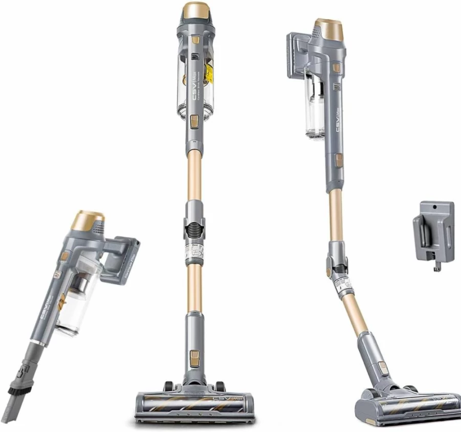 Kenmore DS4095 Cordless Stick Vacuum - Lightweight, 2-Speed, Brushless Motor, LED Headlight, Converts to Handheld for Hardwood, Carpets & Pet Hair, Gold