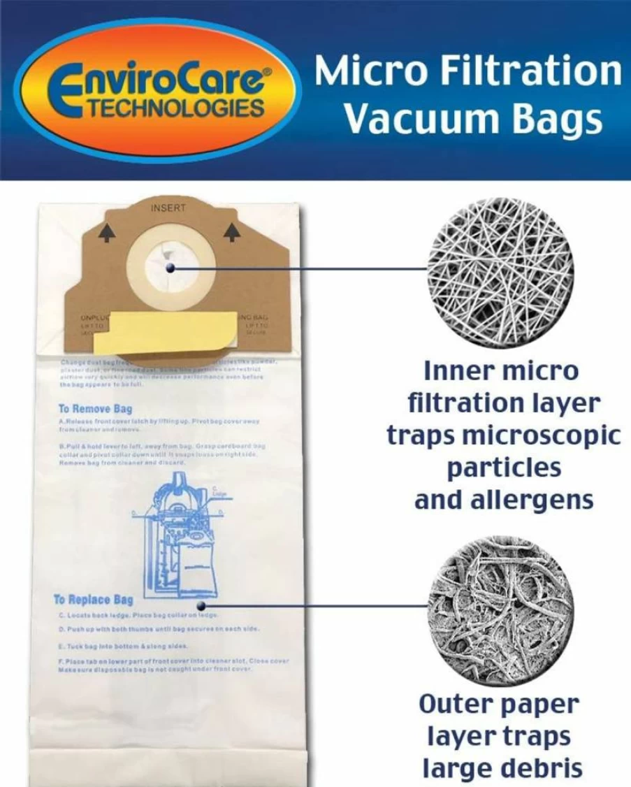 EnviroCare 9 Pack Replacement Vacuum Bags Compatible with Eureka RR, 61115, Boss Smart Vac 4800 – High-Quality HEPA Filter Bags