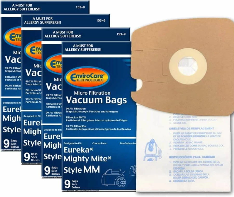 EnviroCare 36 Pack Replacement Vacuum Dust Bags for Eureka Mighty Mite MM 60297A, Fits Part# 60295C, Micro Filtration Compatible with Eureka Style Vacuums