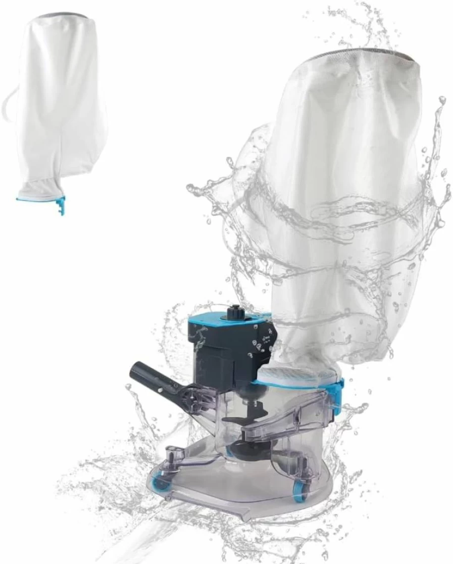 PoolCent Cordless Pool Vacuum Cleaner - 24GPM Powerful Suction, 75-Min Runtime, Rechargeable, Includes 2 Filter Bags, for Above & In-Ground Pools